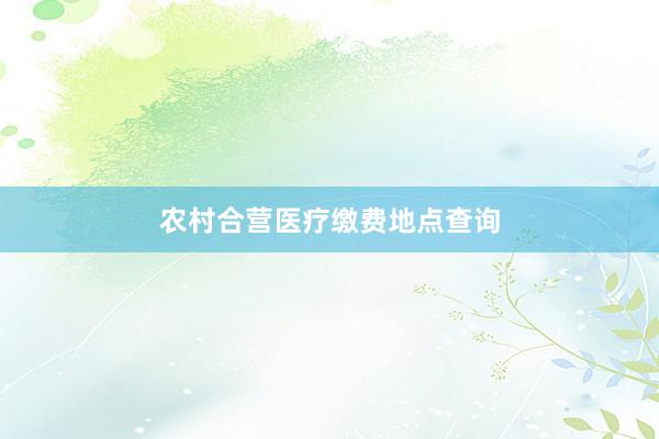 农村合营医疗缴费地点查询